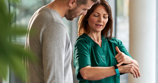 Nurse demonstrating wearable