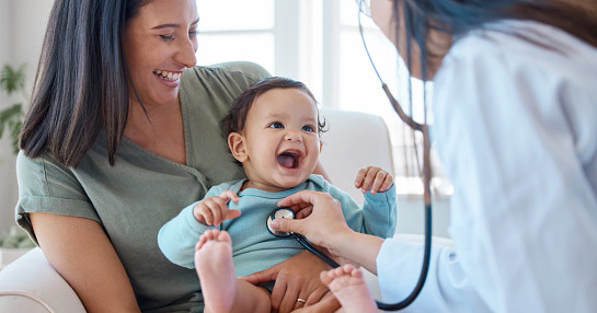 Mother and baby with doctor - paediatrics Mother and baby with doctor - paediatrics