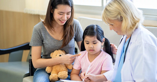 child, doctor and parent